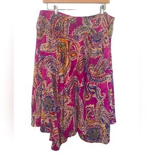 Lauren Ralph Lauren Purple Paisley Handkerchief Skirt Size Large